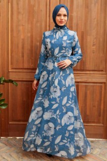 Clothes - فستان حجاب أزرق نيلي 100338510 - Turkey