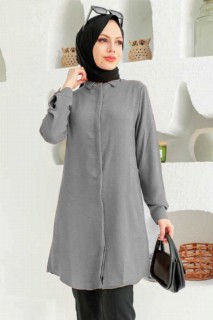 Clothes - Graue Hijab-Tunika 100340260 - Turkey