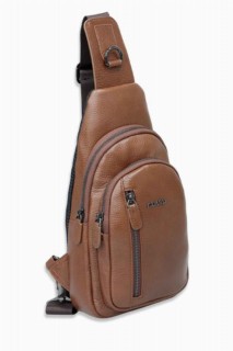 Men - Guard Tobacco Genuine Leather Crossbody Bag 100346277 - Turkey