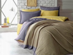 Bedding - Valencia Guipure Cotton Satin Double Duvet Cover Set Anthracite 100331471 - Turkey