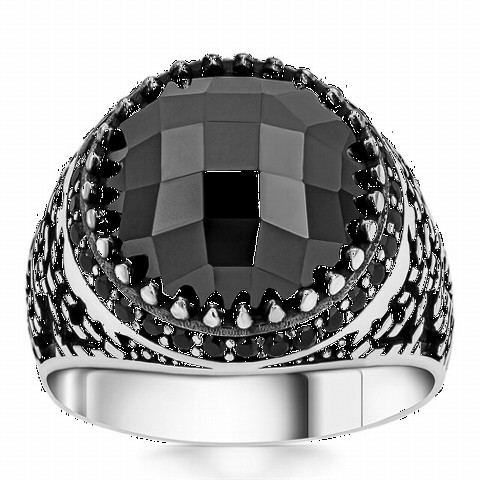 Zircon Stone Rings - Micro Stone Motif Sterling Silver Ring 100350248 - Turkey