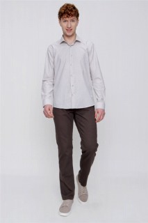 Men's Beige Printed Slim Fit Slim Fit Shirt 100350769