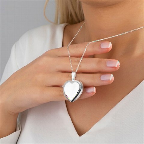 Heart Locket Silver Necklace 100349933