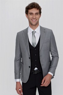 Men's Black Silverado Combined Vest Slim Fit Slim Fit 6 Drop Suit 100350988