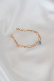 Woman - Heart Star Figure Gold Color Women's Bracelet 100327683 - Turkey