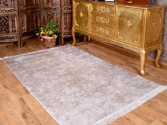 Carpet - Latex Non-Slip Base Digital Print Velvet Carpet Duru Cream 150x220 Cm 100258426 - Turkey