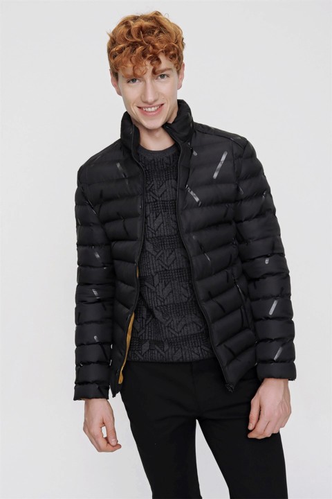 Men's Black Dynamic Fit Casual Fit Montreal Quilted Coat 100350634