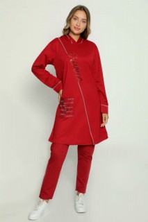 Pajamas - Ensemble de survêtement à capuche avec détail pierre pour femme 100325594 - Turkey