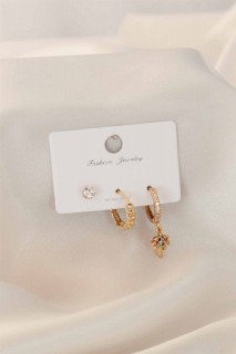 Jewelry & Watches - Leaf Figured Zircon Stone Detailed Women's Earrings 100327588 - Turkey