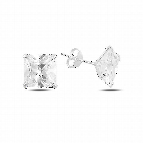 Jewelry & Watches - Square Stone Silver Women's Earrings 100347091 - Turkey