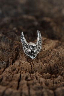 Silver Rings 925 - Eagle Design Adjusted Men's Ring 100319175 - Turkey