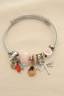 Bracelet - Dragonfly and Rose Figured Pearl Charm Bracelet 100326558 - Turkey