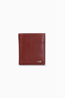 Leather - Tan Leather Vertical Men's Wallet with Coin Entry 100345813 - Turkey