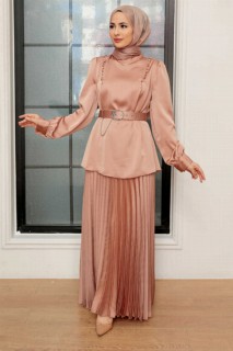 Outwear - Biscuit Hijab Suit Dress 100340843 - Turkey