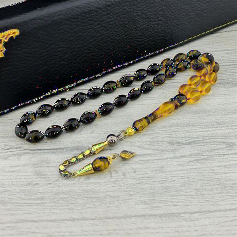 925 Sterling Gold Plated Tasbih Fire Amber Rosary 100350398