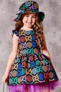 Girl's New Rainbow Bag and Hat Night Colorful Dress 100328178