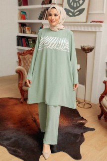 Cloth set - Mint Hijab Suit Dress 100341290 - Turkey