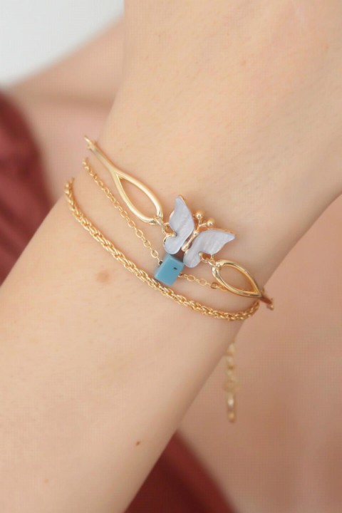 jewelry - Gold Color Butterfly Figure Women Bracelet 100328005 - Turkey