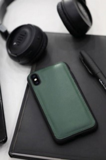 iPhone Case - Schutzhülle für iPhone X / XS aus grünem Saffiano-Leder 100345997 - Turkey