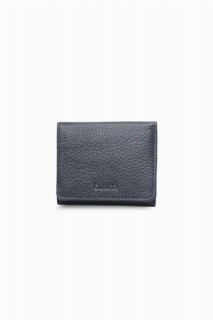 Wallet - Navy Blue- Claret Red Leather Men's Wallet 100346011 - Turkey