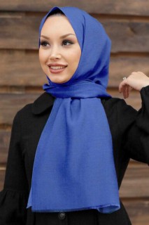 Shawl - شال حجاب أزرق نيلي 100337021 - Turkey