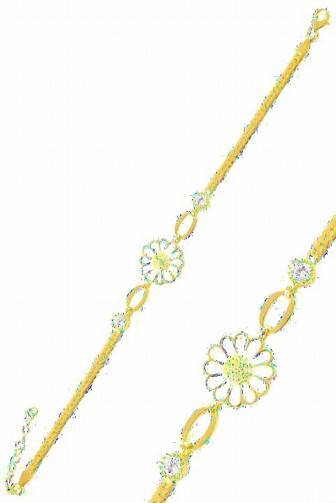 Bracelet - Stone Daisy Silver Bracelet Gold 100346753 - Turkey
