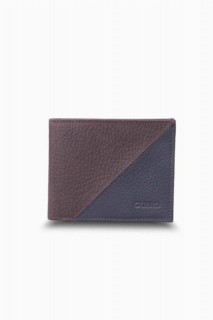 Wallet - Matt Claret Red - Portefeuille horizontal en cuir bleu marine 100345721 - Turkey