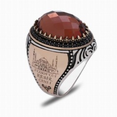 Silver Rings 925 - Zultanite Stone Hagia Sophia-i Mosque Kebir Silver Ring 100347782 - Turkey