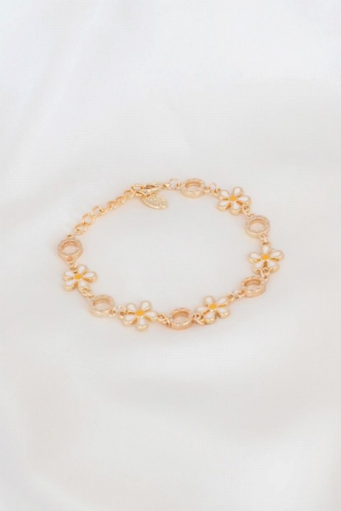 jewelry - Daisy Figure Ring Detail Gold Color Women's Bracelet 100327680 - Turkey