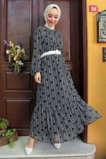 Clothes - Schwarzes Hijab-Kleid 100337251 - Turkey