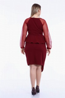 Plus Size Sideways Skirt Double Breasted Blouse Scuba Suit 100276772