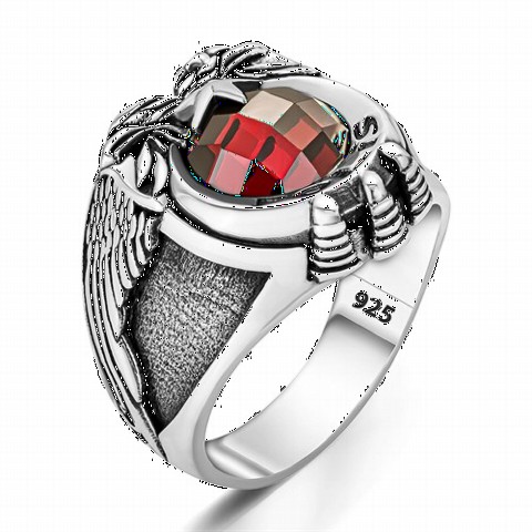 Silver Rings 925 - خاتم فضة بتصميم نسر برأسين 100349753 - Turkey