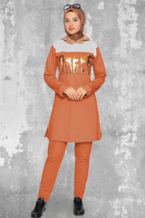 Pajamas - Ensemble de survêtement à capuche détaillé pour femme 100325589 - Turkey