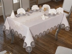 Table Cover Set - رومیزی آسیاب کرم 26 پارچه 100260141 - Turkey