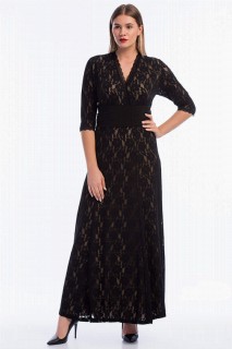 Long evening dress - Damen Plus Size Abendkleid Langes Kleid Schwarz 100276290 - Turkey