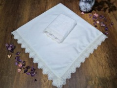Dowry Sajjade Set - French Guipure Shimmer Towel Bundle Set of 2 Cream 100332377 - Turkey