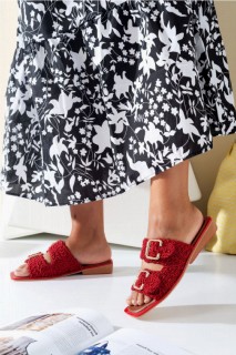 Twen Red Knitted Slippers 100343659