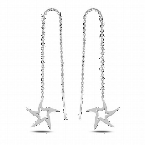 Jewelry & Watches - Shooting Star Dangle Women's Silver Earrings Silver 100346705 - Turkey