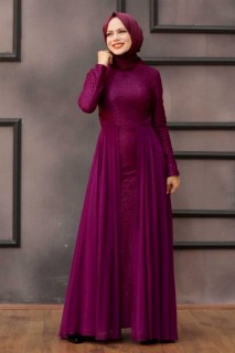 Evening & Party Dresses - Fuchsia Hijab Evening Dress 100299144 - Turkey