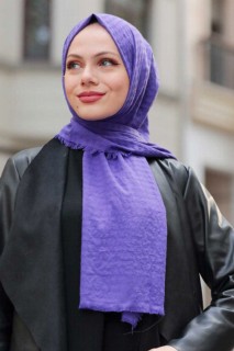 Other Shawls - Châle Hijab Violet Bleu Foncé 100339355 - Turkey