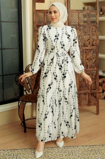 Woman Clothing - White Hijab Dress 100341680 - Turkey
