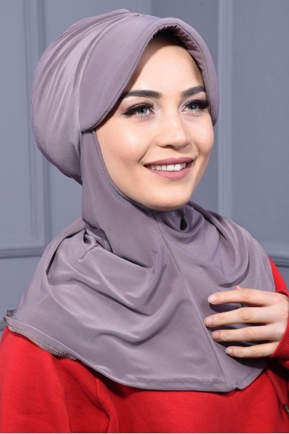 Woman Bonnet & Hijab - وشاح قبعة رياضية مينك - Turkey