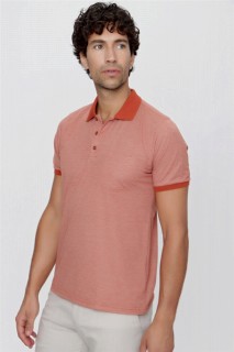 T-Shirt - Men's Tile Polo Neck Dynamic Fit Comfort Fit Pocket Patterned T-Shirt 100350936 - Turkey