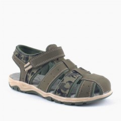 Sandals & Slippers -  صندل بوي فيلكرو أخضر اللون 100278837 - Turkey