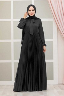 Wedding & Evening - Black Hijab Evening Dress 100337456 - Turkey