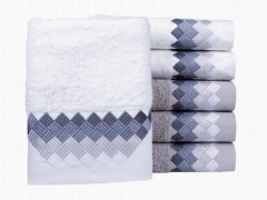 Dowry Land Set of 6 Hera Hand Face Towels Gray White 100329730