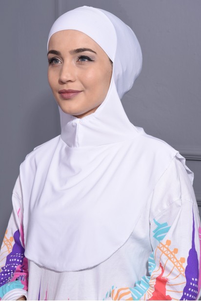 Neck Collar Hijab White 100285403