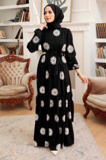 Woman Clothing - Black Hijab Dress 100341515 - Turkey