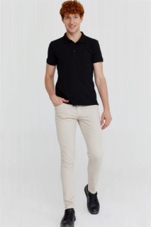Men's Stone Cotton SlimFit Slim Fit 5 Pocket Linen Trousers 100352598