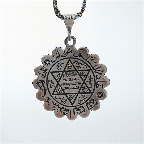 Necklace - Elegant Cut Seal of Solomon Silver Necklace 100352209 - Turkey